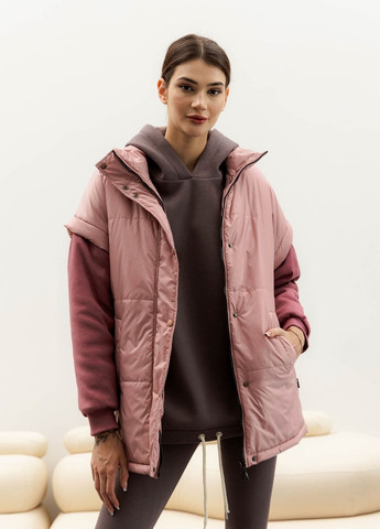 Рожева зимня куртка-жилет Liton