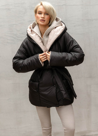 Бежевая зимняя двухсторонняя куртка Liton