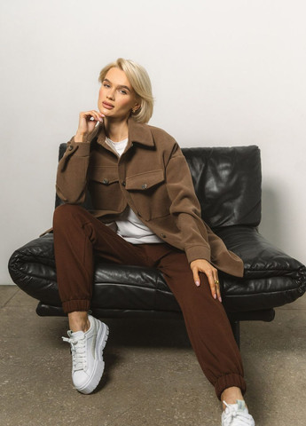 Коричневая демисезонная пальто-рубашка Liton