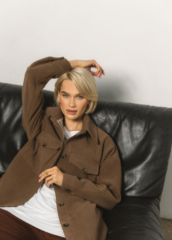 Коричневая демисезонная пальто-рубашка Liton