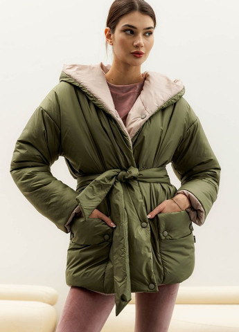 Оливкова зимня двостороння куртка Liton