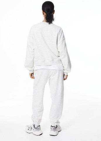 Світшот на флісі H&M - Вільний крій меланж світло-сірий кежуал трикотаж - (263279316)