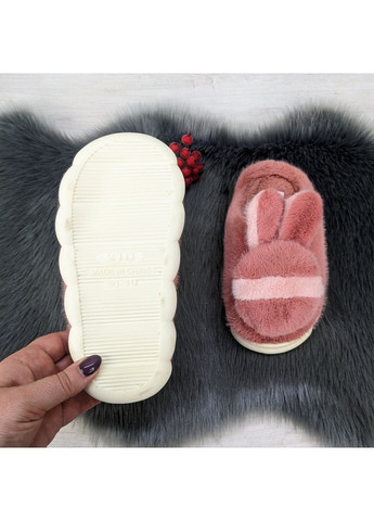 Пудровые тапочки детские меховые без задника Fashion