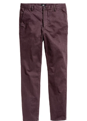 Бордовые кэжуал демисезонные брюки H&M