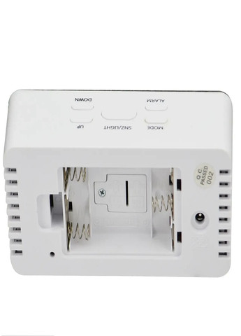 Настольные электронные часы с подсветкой и питанием от сети 220В или батареек DS-3658 Белый корпус Зеленая подсветка VTech (263360269)