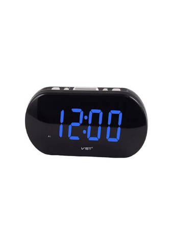 Настольные электронные часы с подсветкой и питанием от сети 220В VST-717 Черный корпус Синяя подсветка VTech (263360262)