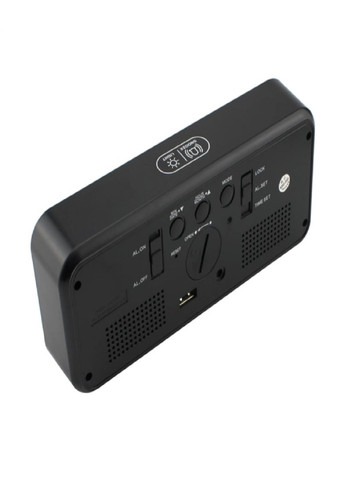 Настільний електронний годинник з підсвіткою і живленням від мережі 220В DT-6508 Чорний корпус Зелена підсвітка VTech (263360252)