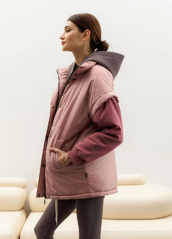 Розовая демисезонная куртка-жилет jacket-vest Seventeen