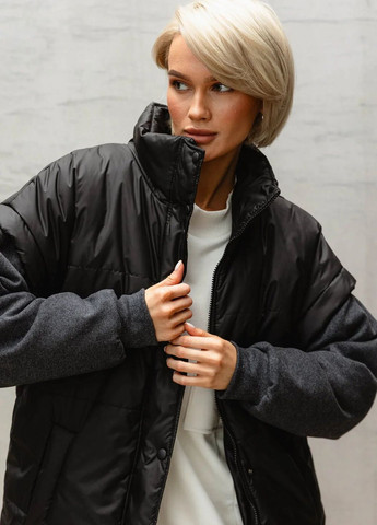 Чорна демісезонна куртка-жилет jacket-vest Seventeen