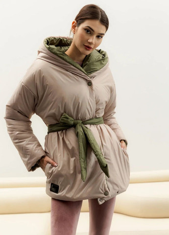 Оливковая зимняя двухсторонняя куртка double-sided Seventeen