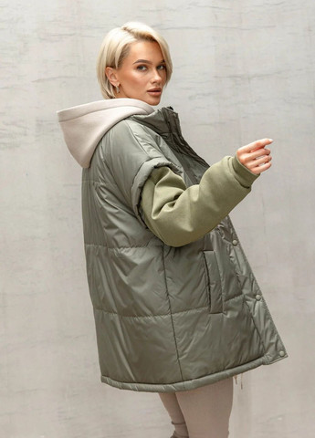 Оливковая демисезонная куртка-жилет jacket-vest Seventeen