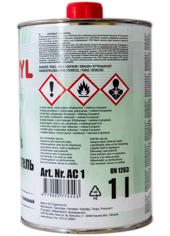 Растворитель для акриловых изделий Acryl 1 л. 10х17х10 см No Brand (263425252)