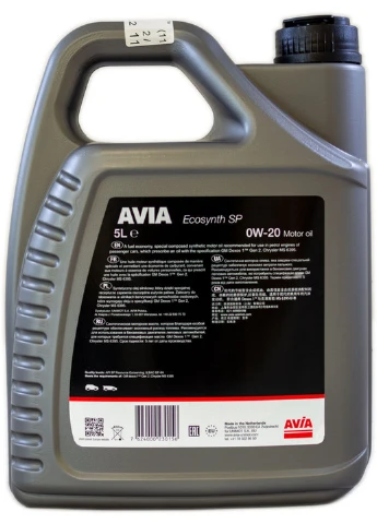 Масло 0w20 5л Ecosynth SP, API SP 30х22х11 см Avia (263427122)