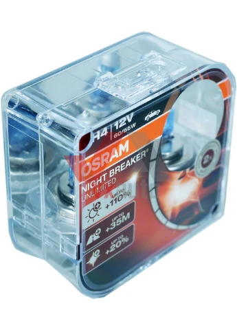 Галогенная лампа H4 12V 60/55W P43T +110% Night Breaker Unlimited, (2 шт.) 5х10,5х11 см Osram (263426493)