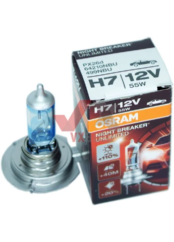 Галогенная лампа H7 12V 55W PX26D +110% Night Breaker Unlimited 3,5х5,5х3,5 см Osram (263427533)