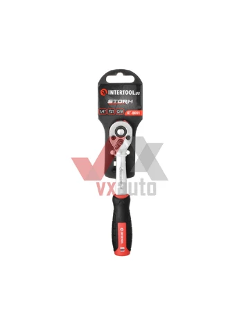 Рукоятка з храповим механізмом на 72 зуби 1/4'' Cr-V 20х2,5х2,5 см Intertool (263424327)