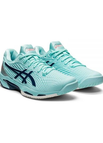 Голубые демисезонные кроссовки женские solution speed ff 2 clear blue/light indigo (42) 10 Asics