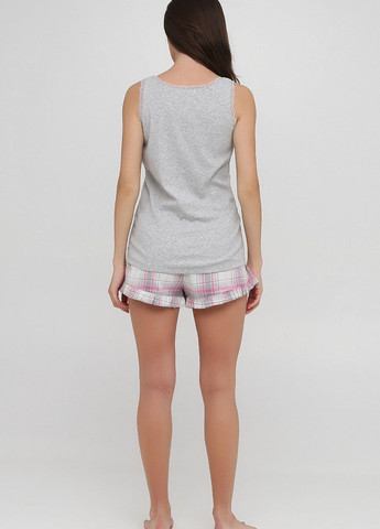 Серая всесезон хлопковая пижама с шортами майка + шорты Naviale LS.05.001 Dreams rose