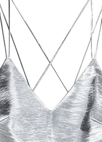 Серебряное платье H&M однотонное