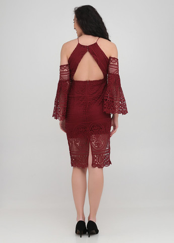 Бордова сукня Bardot однотонна