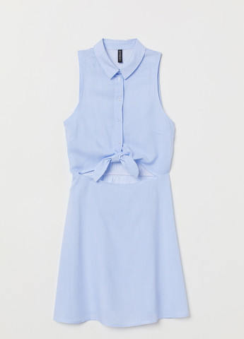 Голубое платье H&M в полоску
