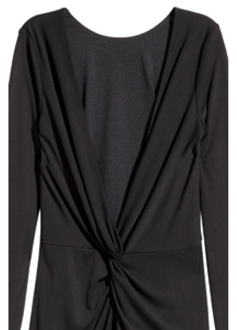 Черное платье H&M однотонное