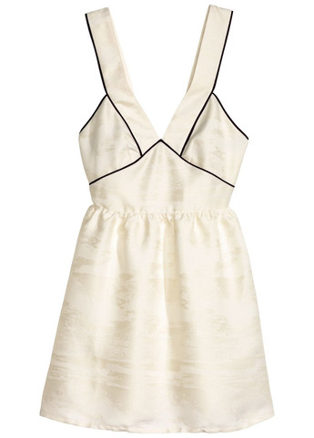 Белое платье H&M однотонное