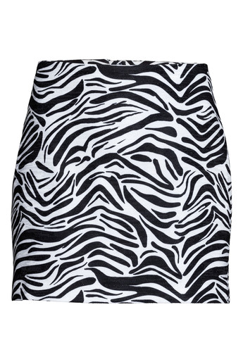 Черная зебра юбка H&M