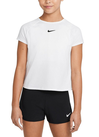 Белая демисезонная детская футболка g nkct victory df top ss white (xs) Nike