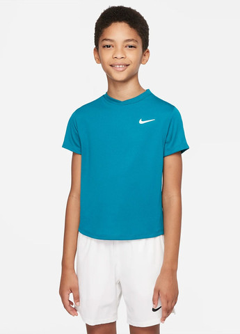 Голубая демисезонная футболка детская df victory ss top blue (l) Nike