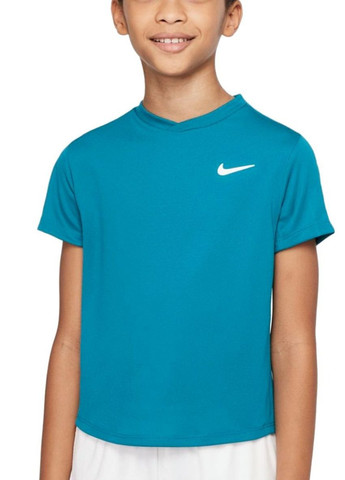 Голубая демисезонная футболка детская df victory ss top blue (l) Nike