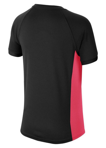 Черная демисезонная детская футболка boy dry ss top black/pink (s) Nike