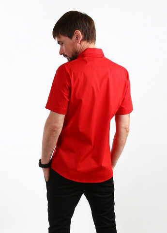 Красная кэжуал рубашка однотонная Gold Milano