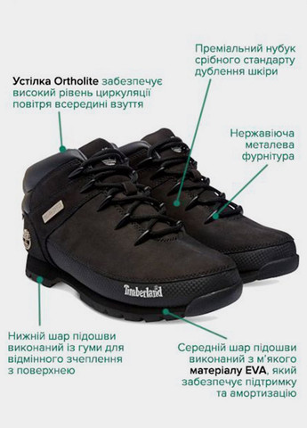 Чоловічі черевики Euro Sprint Mid Hiker TB06361R001 Timberland (263588377)