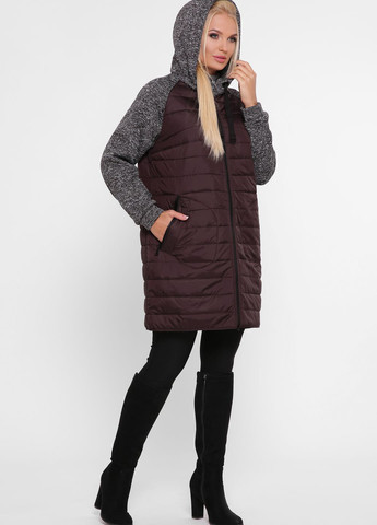 Бордова демісезонна подовжена куртка амалія Welltre