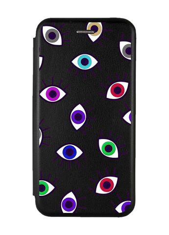 Чехол-книжка с рисунком для Samsung Galaxy A72 / A725 Чёрный :: Разноцветные глаза (принт 336) Creative (263699132)