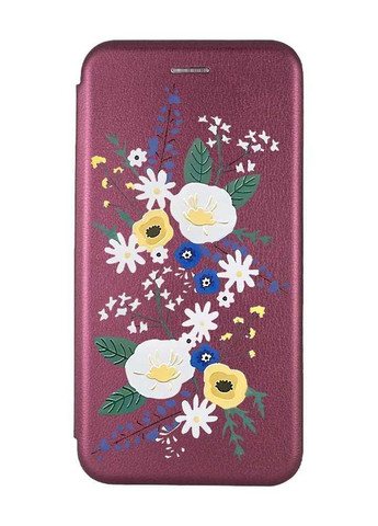 Чехол-книжка с рисунком для Xiaomi Redmi 9C/10A Бордовый :: Цветы. Акварель (принт 271) Creative (263696907)