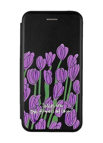 Чехол-книжка с рисунком для Samsung Galaxy A14 5G Черный :: Тюльпаны (принт 265) Creative (263699288)