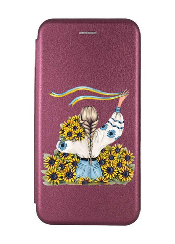 Чехол-книжка с рисунком для Samsung Galaxy S20 FE (G780) Бордовый :: Девушка с лентой (принт 25) Creative (263699185)