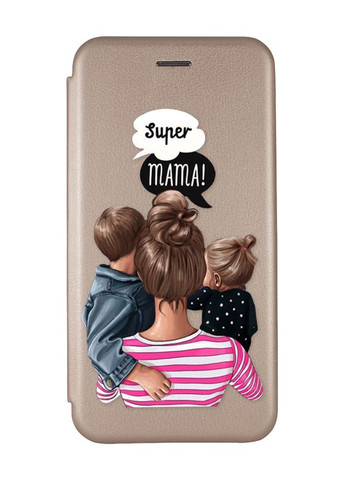 Чехол-книжка с рисунком для Samsung Galaxy А10 (2019)/А105 Золотой :: Супер Мама (принт 29) Creative (263699262)