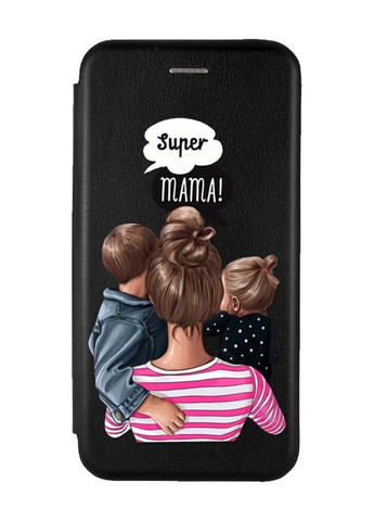 Чехол-книжка с рисунком для Samsung Galaxy A03s Черный :: Супер Мама (принт 29) Creative (263699162)