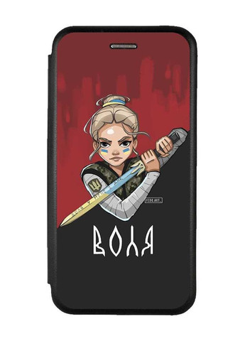 Чехол-книжка с рисунком для Xiaomi Redmi Note 9/10X Чёрный :: Украинская защитница (патриотический принт 171) Creative (263699039)