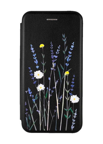 Чехол-книжка с рисунком для Xiaomi Redmi Note 9/10X Чёрный :: Полевые цветы (принт 270) Creative (263698998)