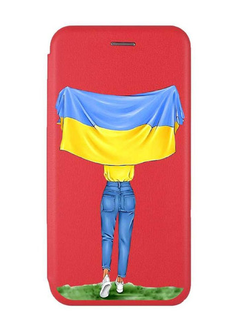 Чехол-книжка с рисунком для Samsung Galaxy A14 5G Красный :: Девушка с флагом (принт 263) Creative (263699287)