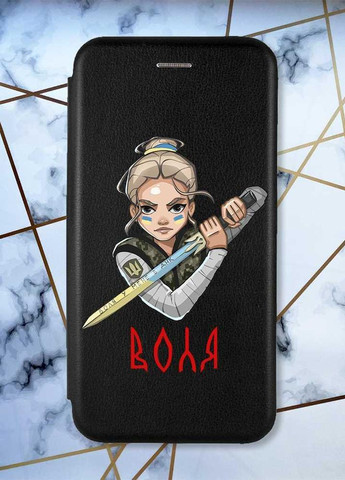 Чохол-книжка з малюнком для Xiaomi Redmi Note 9/10X Чорний :: Українська захисниця (патріотичний принт 170) Creative (263698887)