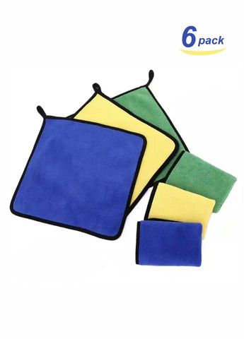 Набор полотенец салфеток 6 шт, размер: 30 x 30 см для домашней уборки, мойки авто - микрофибра Lovely Svi (264074582)