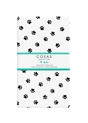Набір простирадло на резинці 60х120 LIGHT BLUE PAWS (4822052086704) Cosas (263694750)