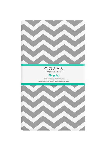 Простынь на резинке 80х160 GREY ZIGZAG (4822052089057) Cosas (263694797)