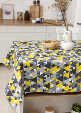 Скатерть с тефлоновым покрытием "Триугольники желтые" 2.2м х 1.8м Homedec - (263694360)