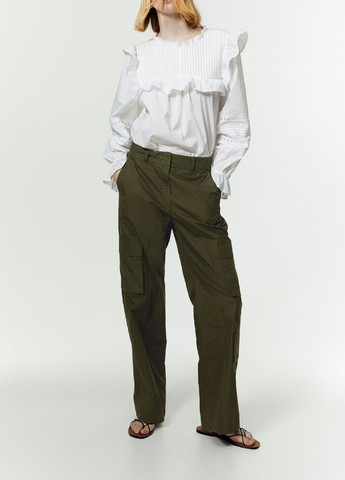 Хаки демисезонные брюки H&M